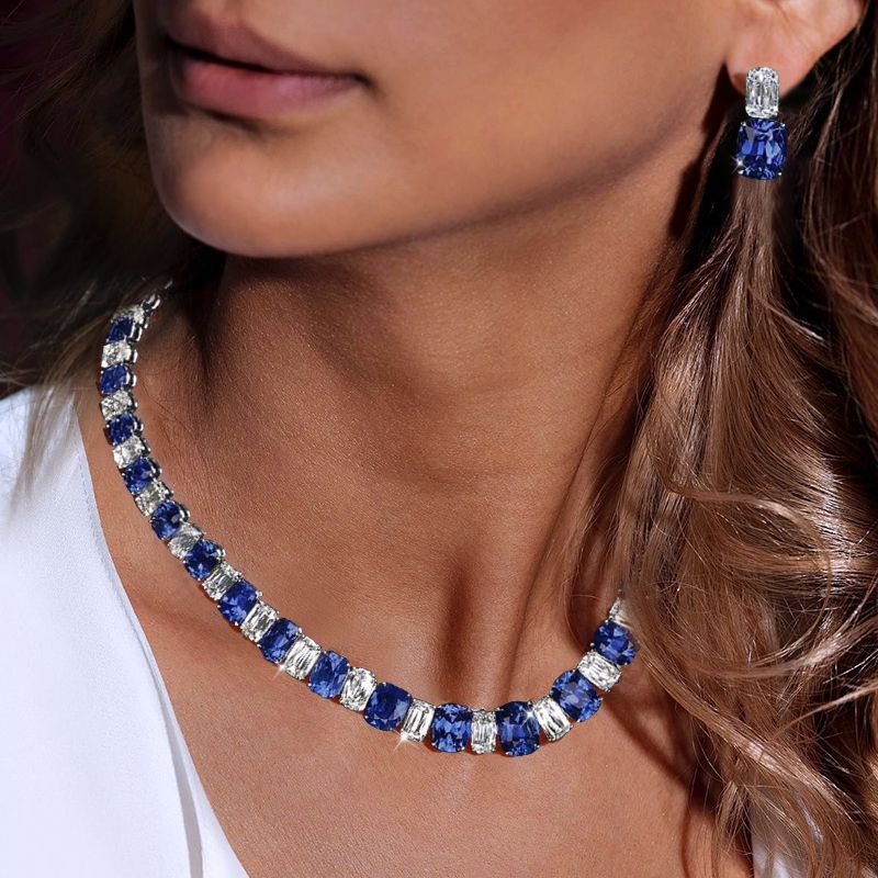 White Sapphire Tennis Necklace 