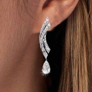 Unique Pear Cut White Sapphire Drop Earrings For Women For Women 