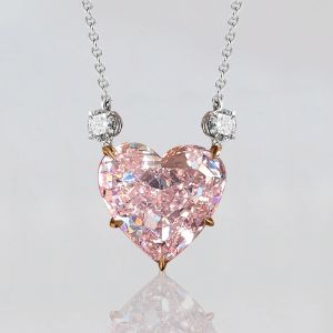 Pink Sapphire Heart Necklace