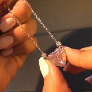 Pink Sapphire Heart Necklace