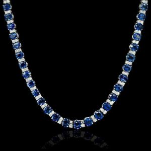 Silver Sapphire Necklace