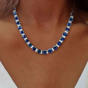 Silver Sapphire Necklace