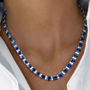Silver Sapphire Necklace
