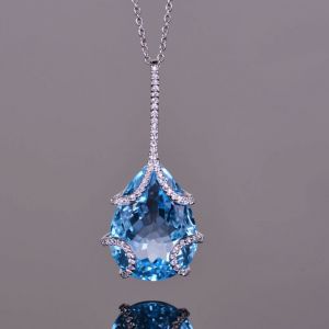 Blue Topaz Pendant Necklace