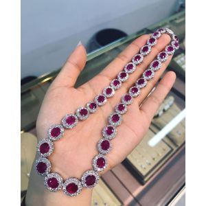 Ruby Halo Necklace