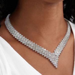 Cluster Tennis Necklace