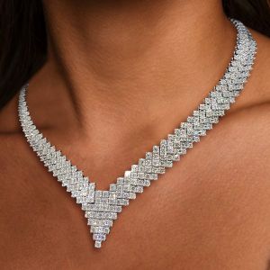 Cluster Tennis Necklace