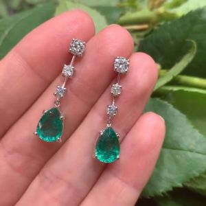 Green Drop Earrings