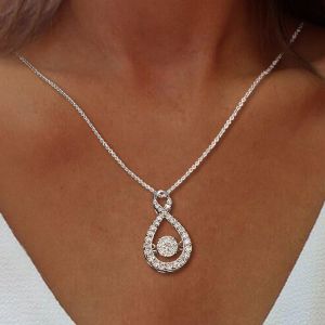 Created White Sapphire Round Cut Pendant Necklace