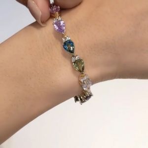 Golden Multi-Colored Sapphire Bracelet