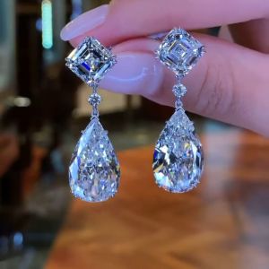 Pear & Asscher Cut Drop Earrings