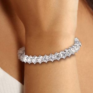 Classic Round Cut White Sapphire Bangle