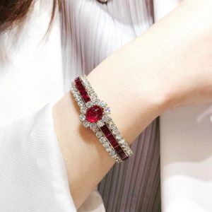 Golden Oval & Round Cut Ruby Sapphire Bracelet