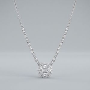 Classy Marquise & Round Cut Pendant Necklace