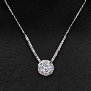 Classy Marquise & Round Cut Pendant Necklace
