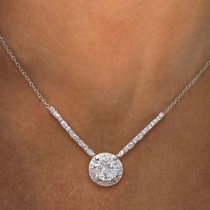 Classy Marquise & Round Cut Pendant Necklace