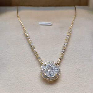 Golden Classy Marquise & Round Cut Pendant Necklace