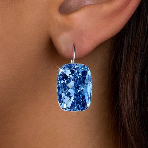 Classic Cushion Cut Blue Sapphire Drop Earrings