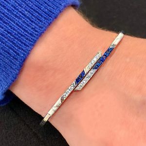 Chic Open Design Blue Sapphire Bracelet