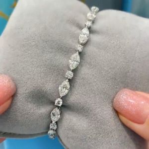Marquise & Round Cut White Sapphire Bracelet