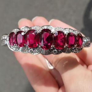 Exceptional Oval Cut Ruby Sapphire Bracelet