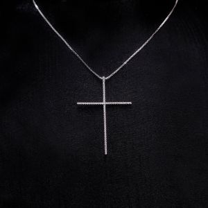 Classic Round Cut Cross Pendant Necklace