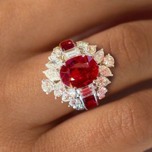 Vintage Oval Cut Ruby Sapphire Engagement Ring