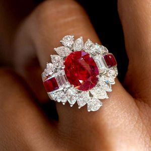 Vintage Oval Cut Ruby Sapphire Engagement Ring