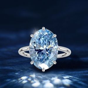 Solitaire Oval Cut Aquamarine Sapphire Engagement Ring