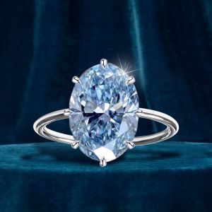 Solitaire Oval Cut Aquamarine Sapphire Engagement Ring