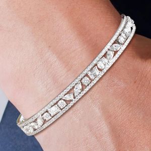 Elegant Mix Cut White Sapphire Bracelet