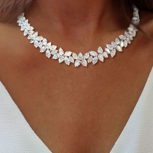Classic Marquise & Pear Cut White Sapphire Necklace For Women