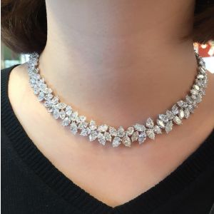 Classic Marquise & Pear Cut White Sapphire Necklace