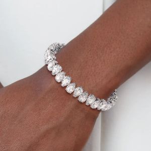 Classic Pear Cut White Sapphire Tennis Bracelet