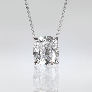 Classic Cushion Cut White Sapphire Pendant Necklace