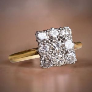 Elegant Two Tone Round Cut White Sapphire Engagement Ring For Women 