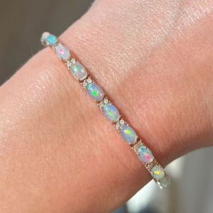 Fashion Oval Cut Opal Tennis Bracelet For Women