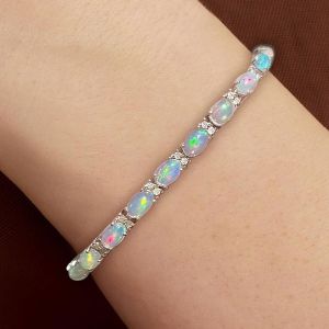 Fashion Oval Cut Opal Tennis Bracelet For Women