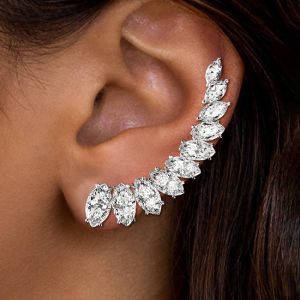 Classic Marquise Cut White Sapphire Stud Earrings For Women