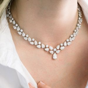 Classic Pear Cut White Sapphire Necklace Necklace For Women  