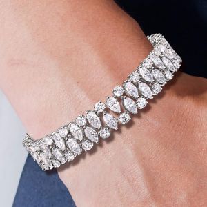 Marquise Cut White Sapphire Jewelry Tennis Bracelet For Women