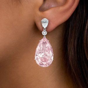 Pear Cut Pink Sapphire Drop Earrings Bridal Jewelry For Women 