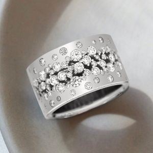 Round Cut White Sapphire Wedding Band For Women