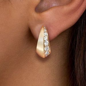 Golden Round Cut White Sapphire Hoop Earrings For Women