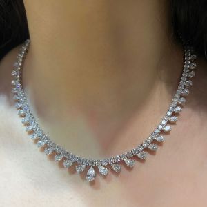 Next Necklace Pear Cut White Sapphire Wedding Necklace For Women 