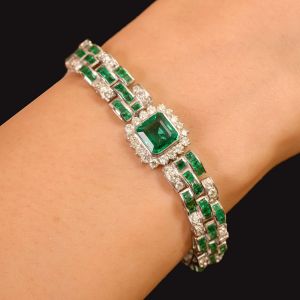 Next Necklace Halo Asscher Cut Emerald Sapphire Bracelets For Women