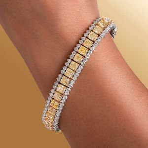 Next Necklace Two Tone Cushion Cut Yellow Sapphire Bracelets For Women