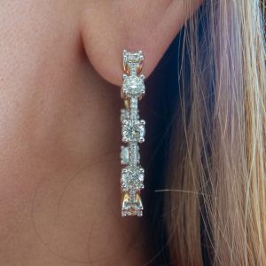 Next Necklace Round Cut White Sapphire Hoop Earrings For Women