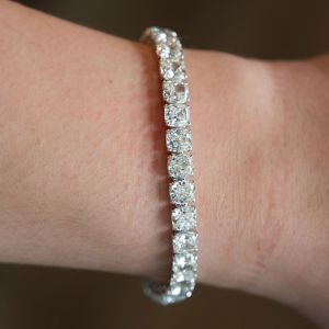 Next Necklace Cushion Cut White Sapphire Tennis Bracelets For Women