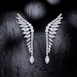 Halo Marquise Cut White Sapphire Earrings Drop Earrings For Women